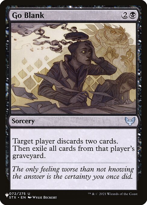 Go Blank (PLST) — Nonfoil