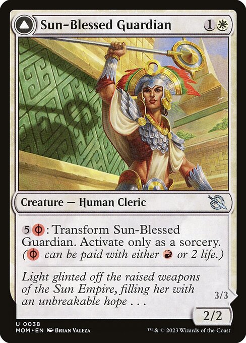 Sun-Blessed Guardian // Furnace-Blessed Conqueror (MOM) — Nonfoil