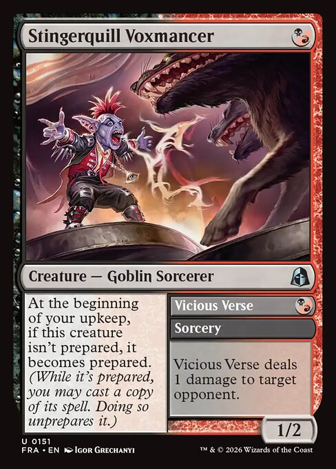 Stingerquill Voxmancer // Vicious Verse (FRA) — Nonfoil