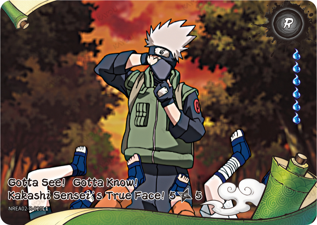 Gotta See! Gotta Know! Kakashi Sensei's True Face NREA02-R-020L1 R Earth Scroll 