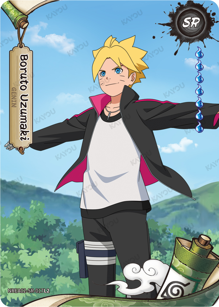 Boruto Uzumaki NREA02-SR-017L2 SR Earth Scroll 2 Kayou Naruto